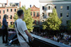 Brian and Bob on the WCYY patio - Portland, ME - 6/23/00